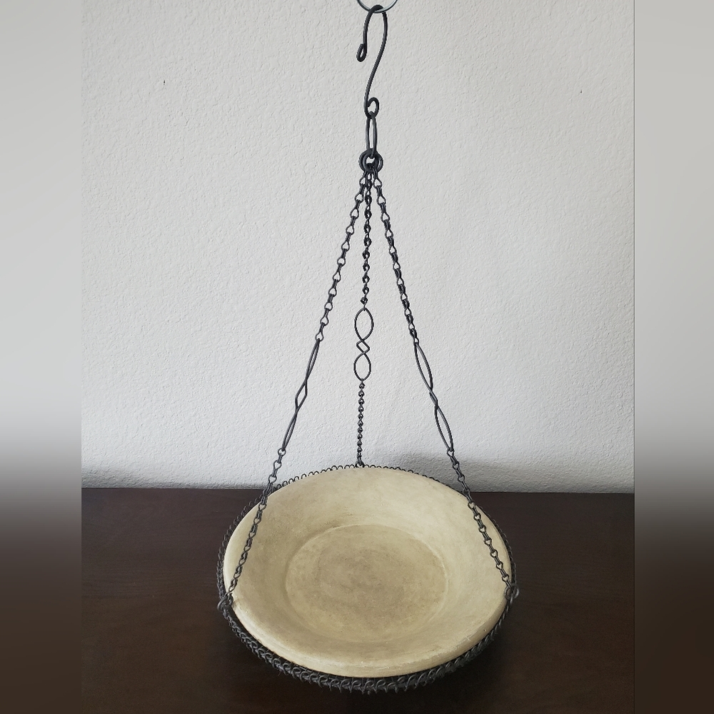 Crate & Barrel Hanging Birdbath / Table Decor Piece